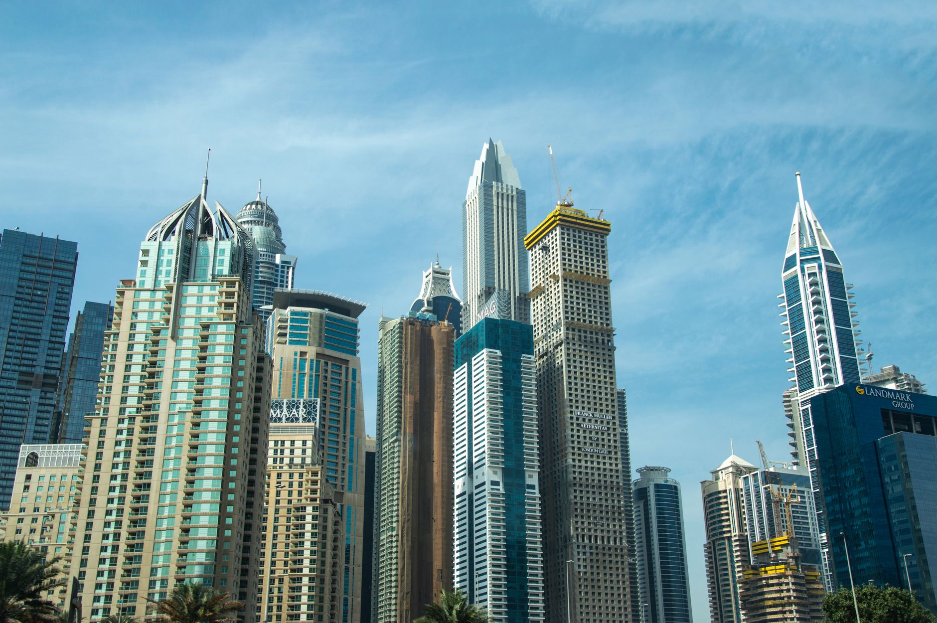 Cluster of modern high-rise towers